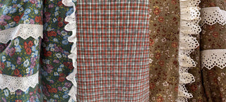 MIX FABRICS AND LACE TRIMS
