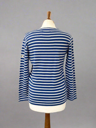 blue stripe top on mannequin back