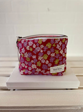 floral purse on table