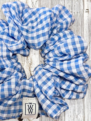 The Isla Scrunchie - Blue Gingham