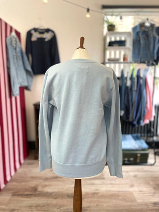 sashiko stitched sweatshirt mannequin back