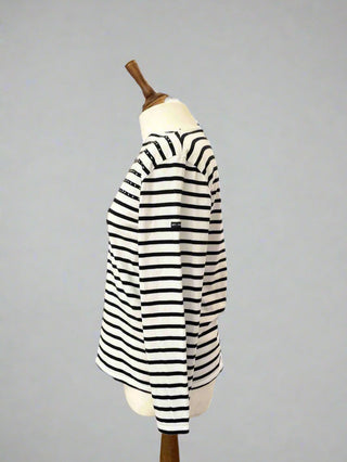 upcycled breton on mannequin side