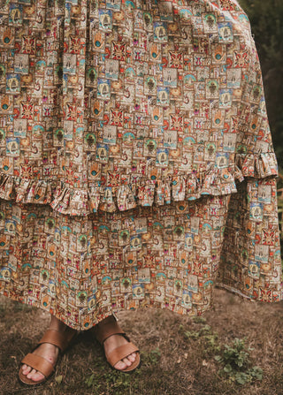 The Square Neck Felicity Dress – Tarot Print