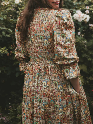 The Square Neck Felicity Dress – Tarot Print