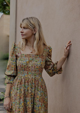 The Square Neck Felicity Dress – Tarot Print
