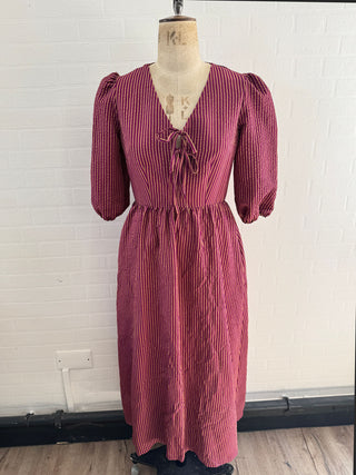 The Sadie Dress Fine Stripe. ONLY ONE MADE