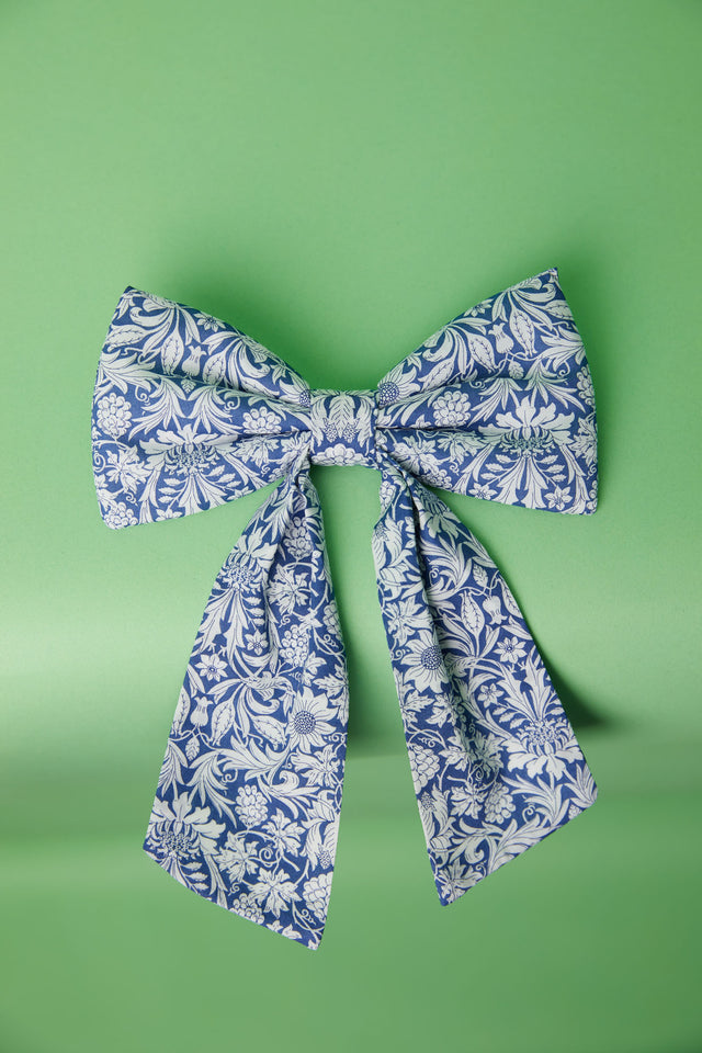 The Well Worn liberty print blue bow on table