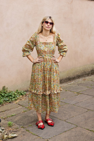 The Square Neck Felicity Dress – Tarot Print