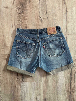 back pocket sashiko stitched shorts