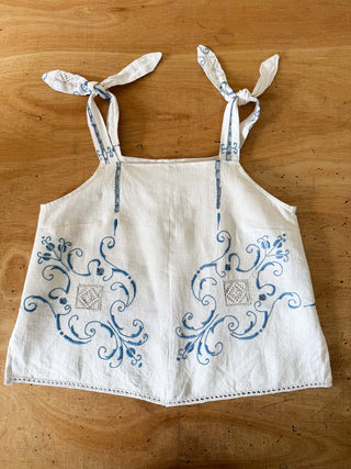 blue embroidered cami