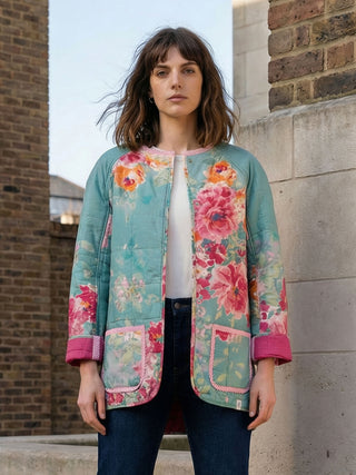 women wearing quilted jacket