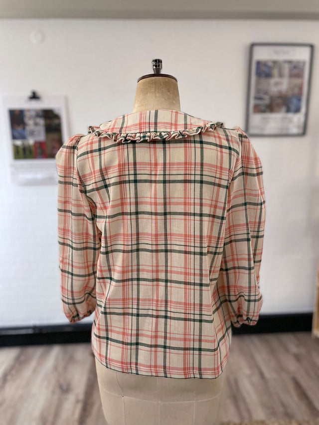 The Well Worn check blouse mannequin back