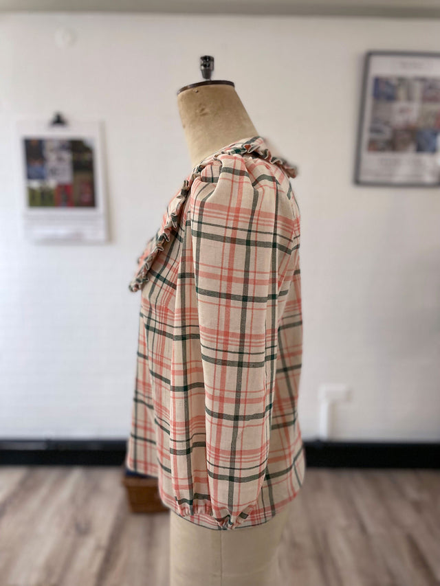 The Well Worn check blouse mannequin side