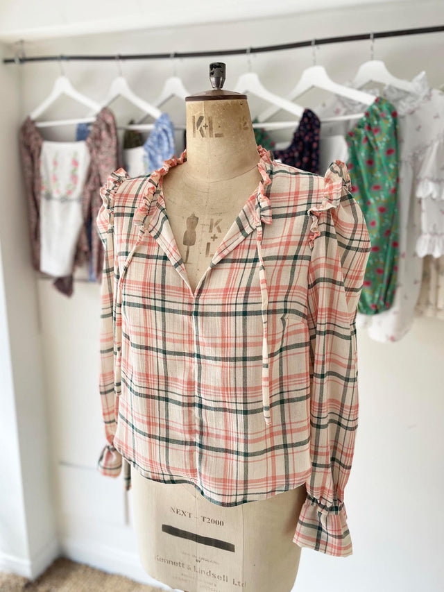 The Well Worn vintage check boho blouse