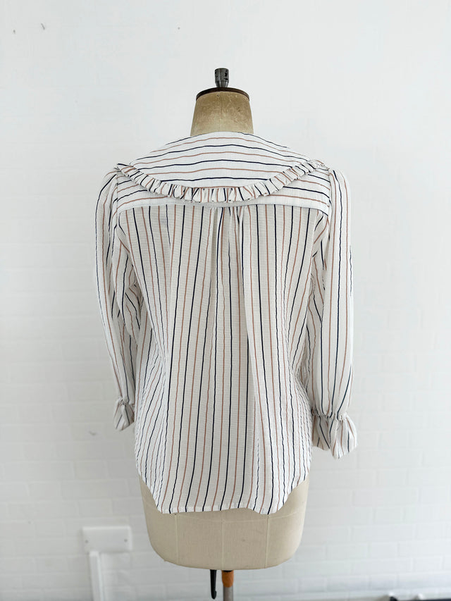 The Well Worn stripe blouse on mannequin back