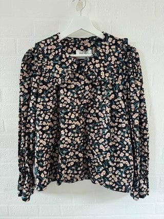 The Luna V Blouse - Deco Floral