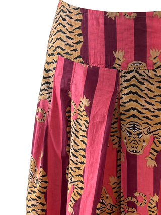 Close-up of box pleats and waistband detail on The Dune Skirt