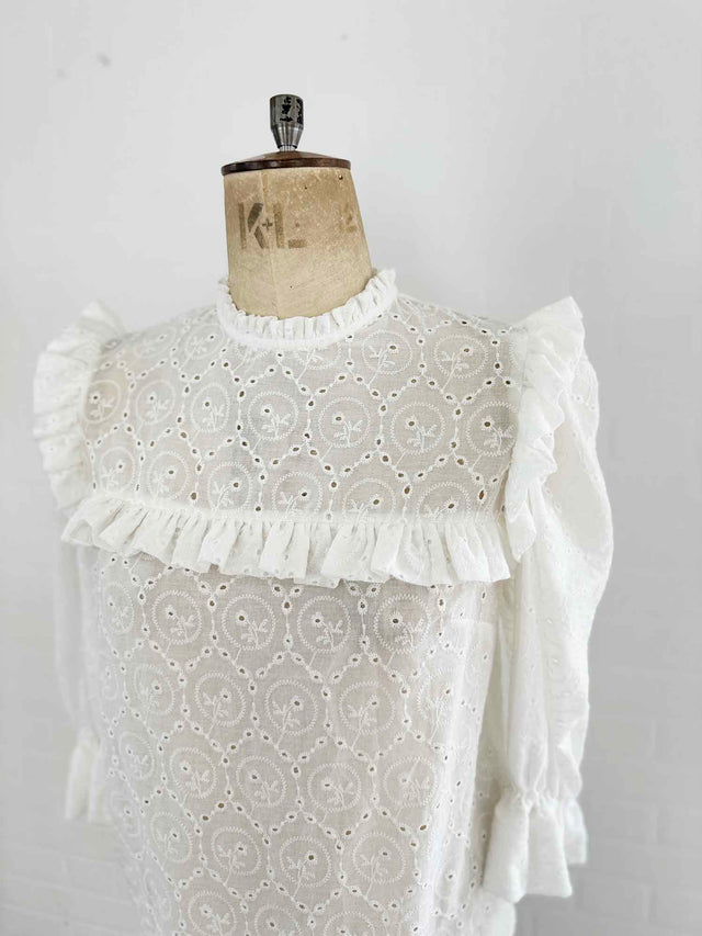 The Well Worn broderie top on mannequin detail