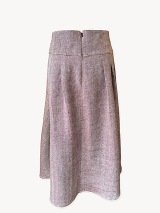 Burgundy
 skirt on a white background