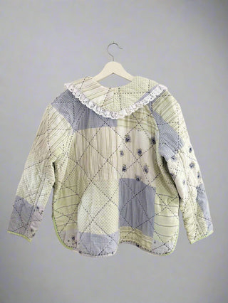 quilted jacket on wall back view