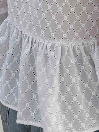 ethically made white broderie fabric top