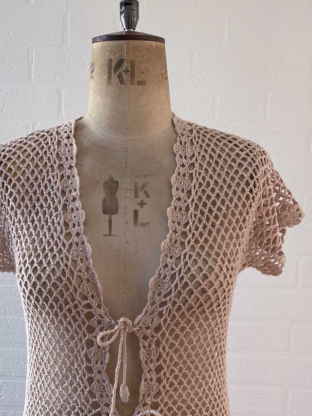 Vintage Long Crochet Vest
