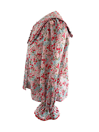side view floral blouse