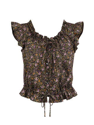 floral printed top on white background
