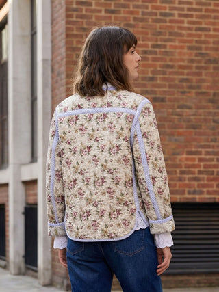 floral reversible quilted jacket