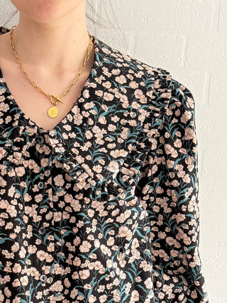 UK-made floral blouse crafted from 100% deadstock cotton fabric