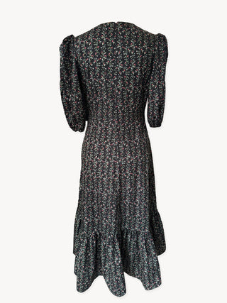 back black floral dress on mannequin