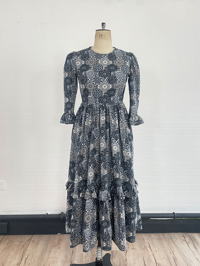 The Well Worn black anc grey dress on mannequin
