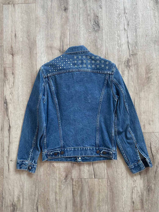 vintage denim jacket sashiko stitched back