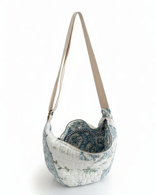 quilted bag on hanging on wall inside detail