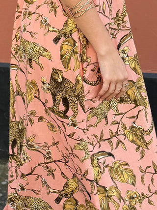 women wearing printed dress fabric