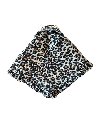 Leopard print fabric on a white background