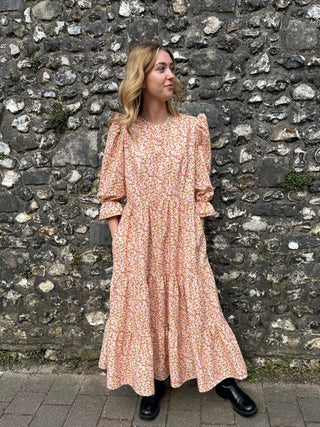 Sustainable style – The Grace Dress in Confetti Print, crafted from 100% deadstock cotton and designed for timeless wear.