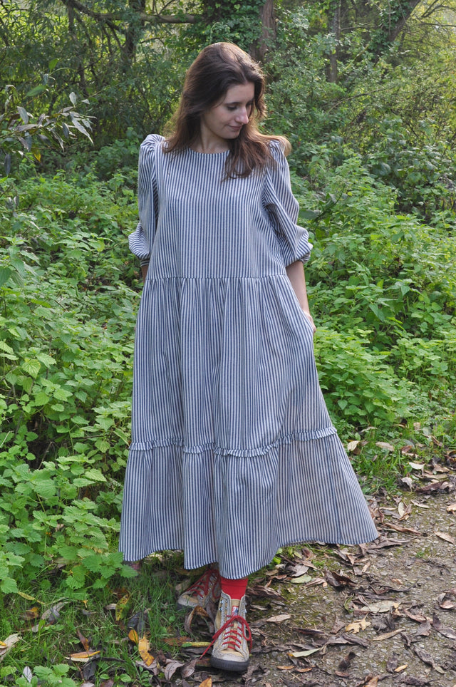 The Well Worn The Violet Ticking Stripe Dress