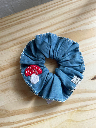 mushroom hair scrunchie on shelf