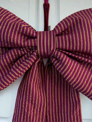 stripe bow on door