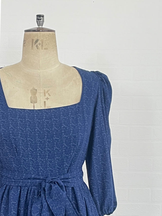 The Well Worn navy dress on mannequin detail