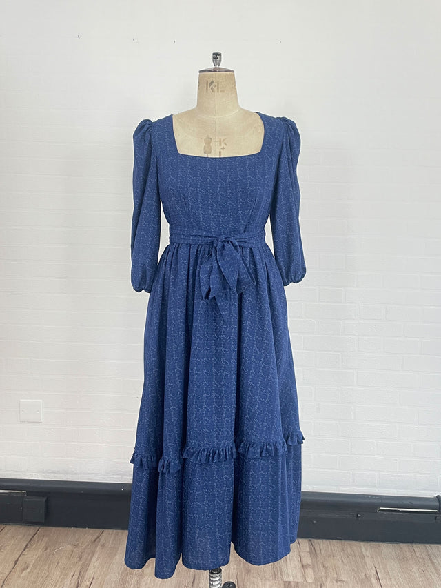 The Well Worn navy dress on mannequin