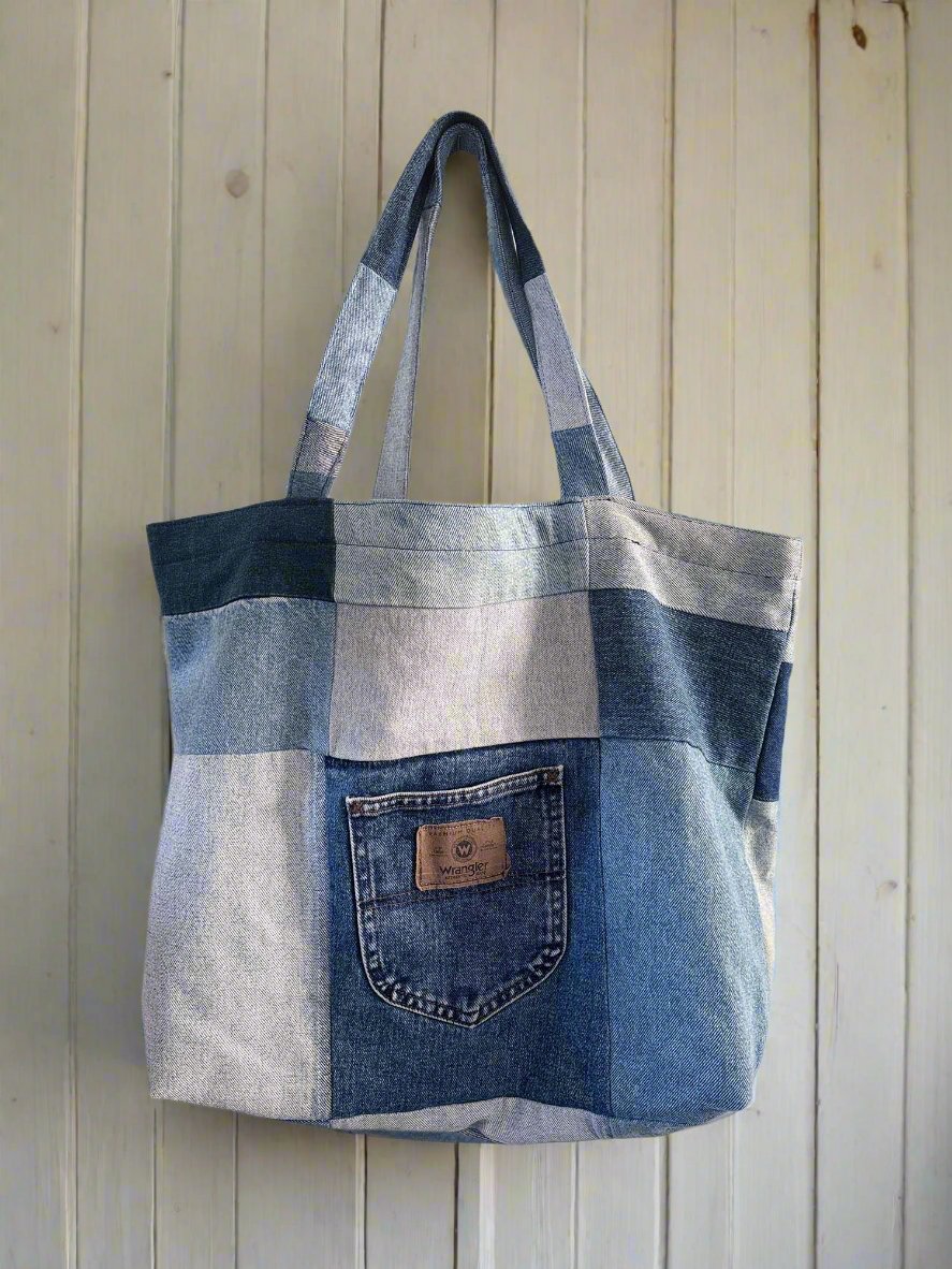 The Patchwork Tote Bag Vintage Denim The Well Worn