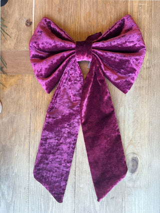 The Charlotte Velvet Bow Claret