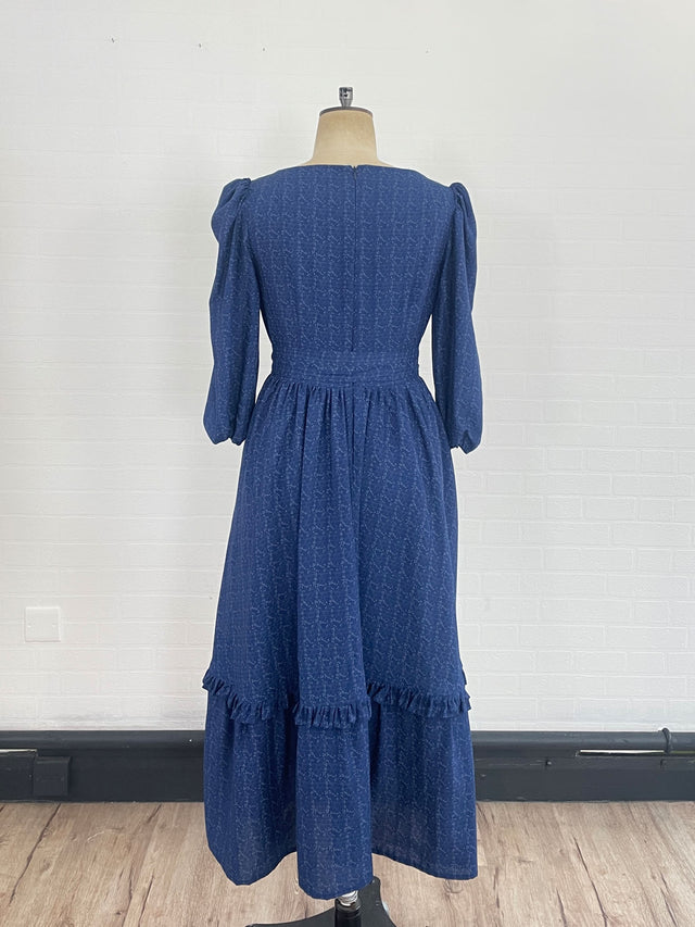 The Well Worn navy dress on mannequin back