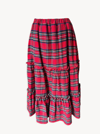 Red plaid skirt on a white background