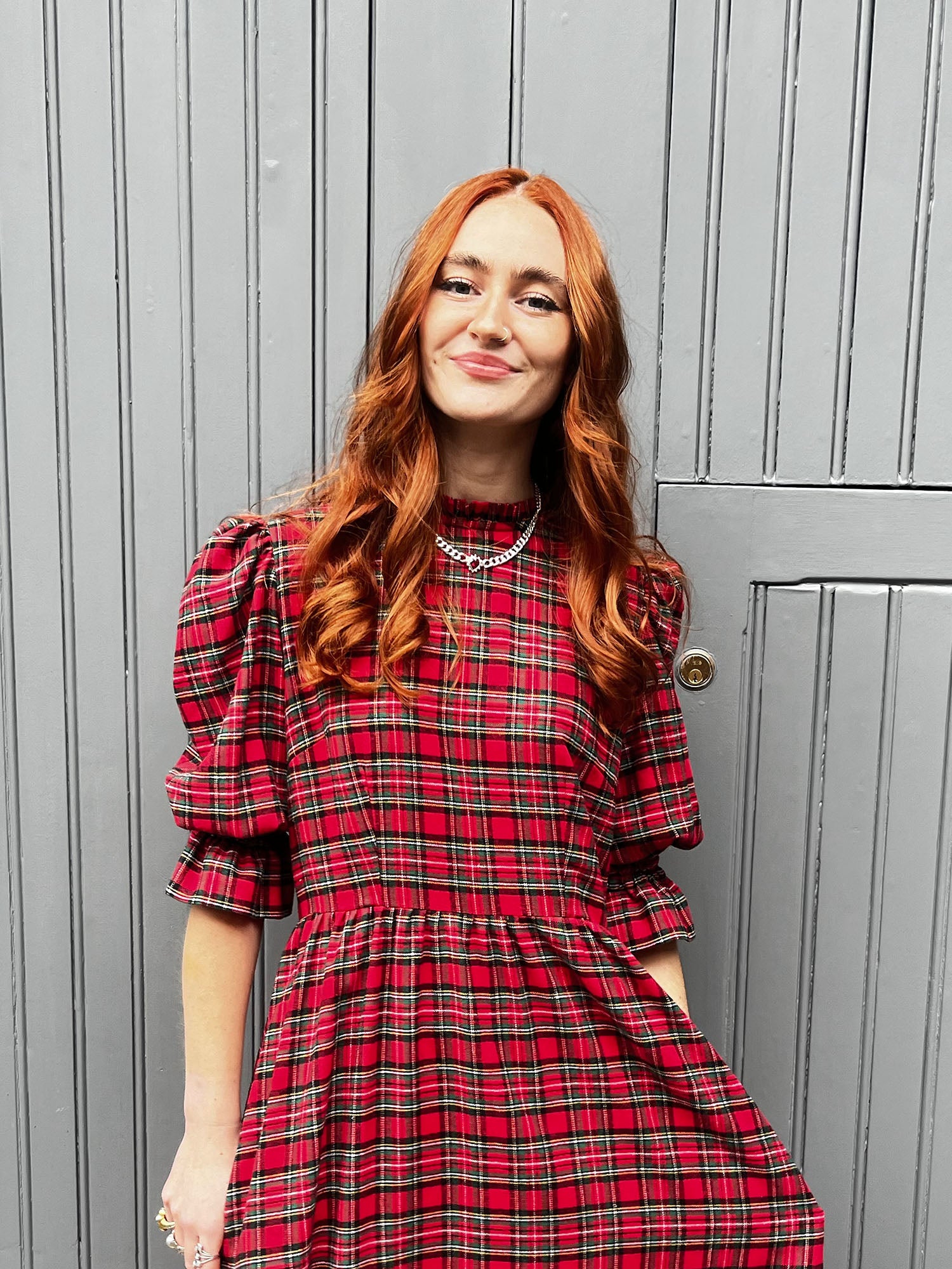 Womens red tartan dress hotsell