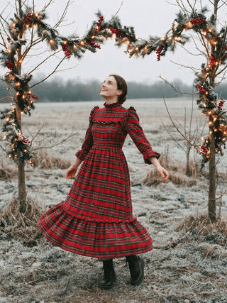 Red Stewart Tartan Rosalie Dress