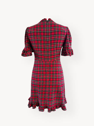 Red and black plaid dress on a white background