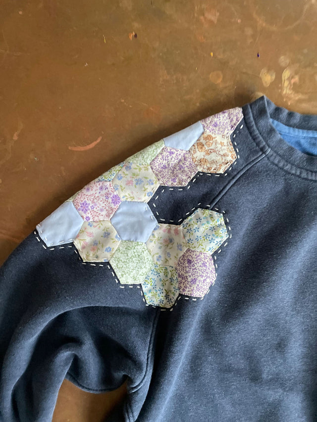 The Well Worn The Sweatshirt Series Patchwork #32. Size S.